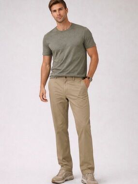 EUC UB Tech Straight-Fit Chino Pants in Khaki